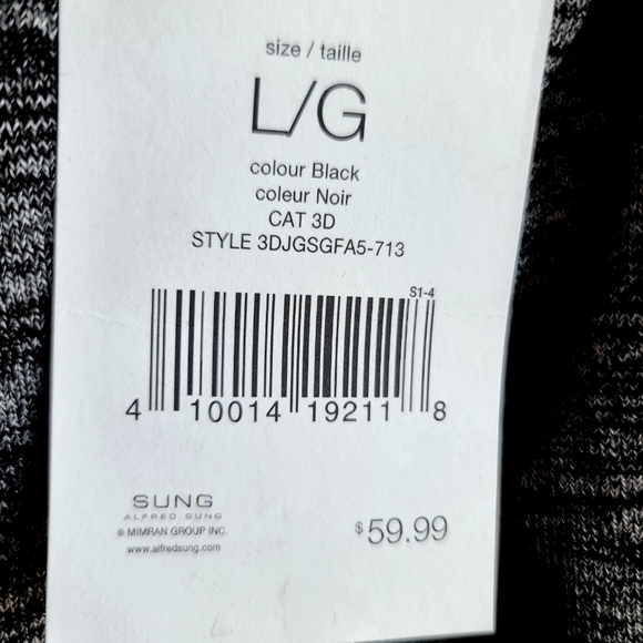 Alfred Sung lightweight knit dress, large, black & white - Picture 3 of 8